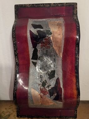 Red and Copper Decorative Glass Wall Art From GREECE